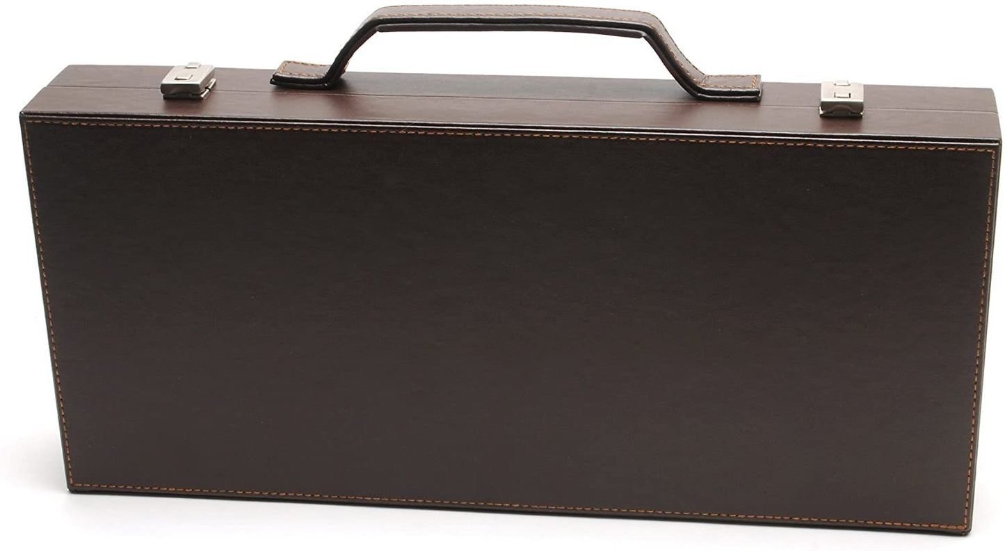 Brown Briefcase closed in full view.