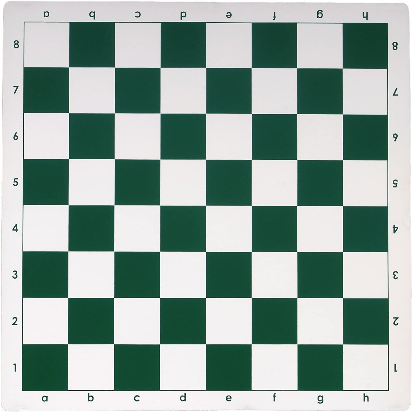 Green roll up vinyl chess board.