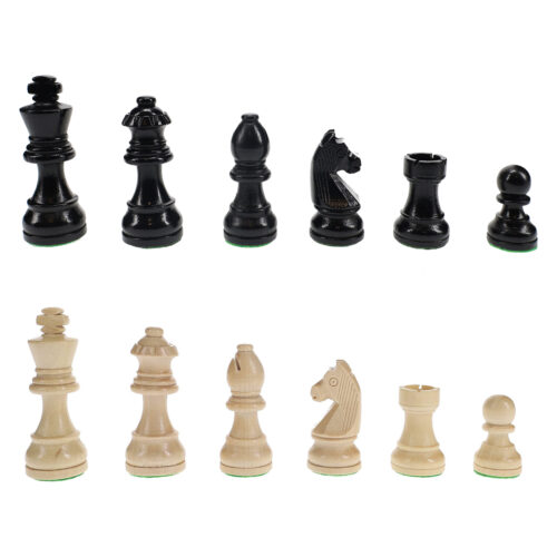 3 inch king black and natural wood chess pieces