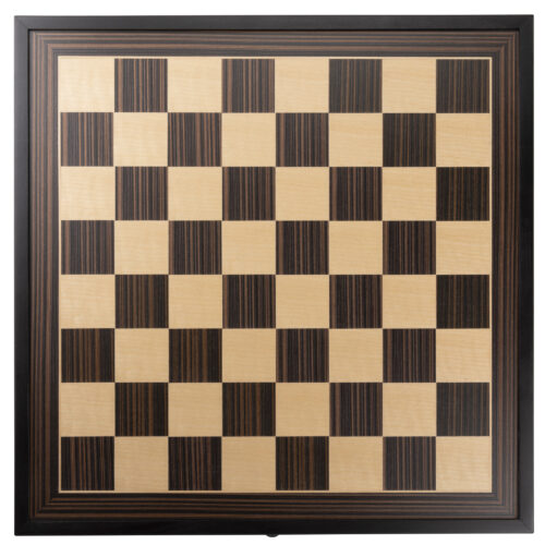 black stained chess board with drawer top