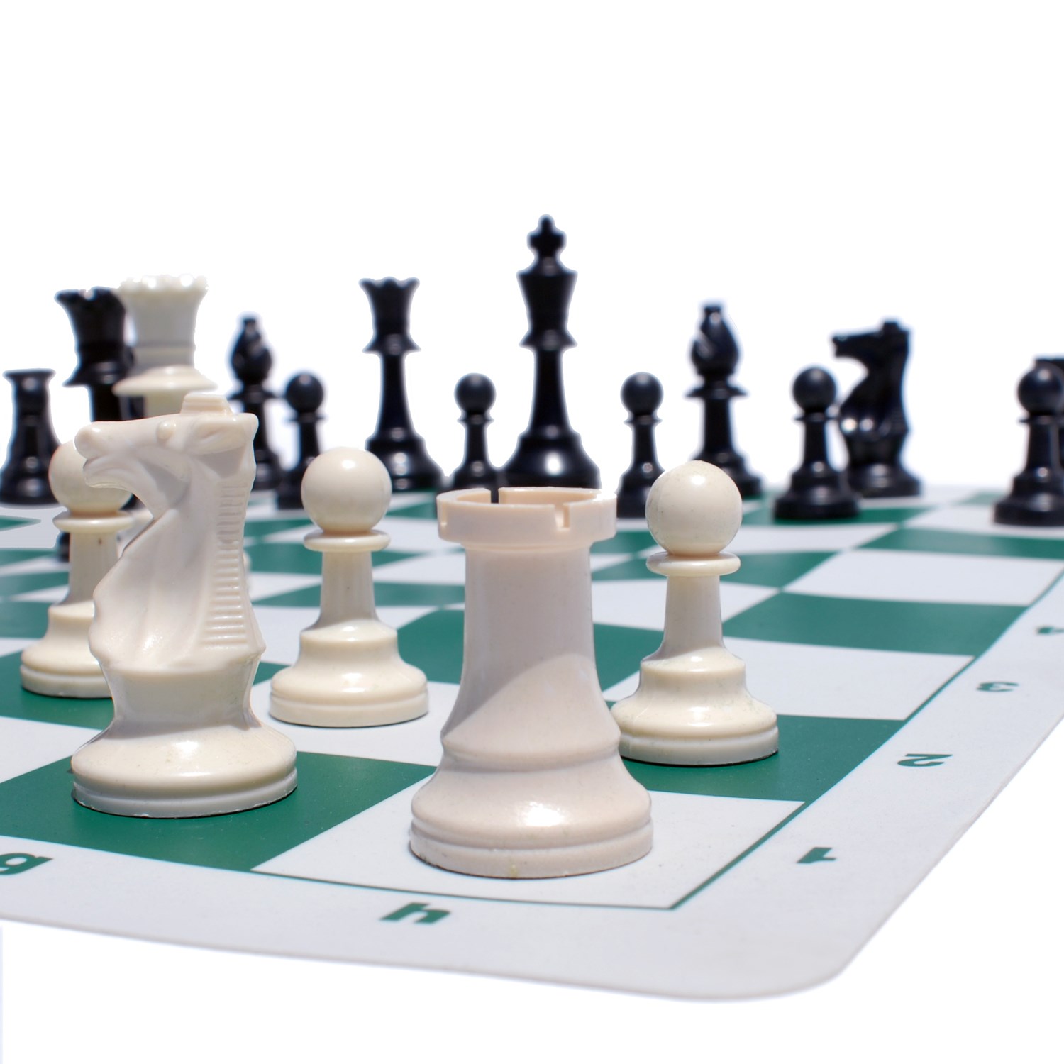 ChessKid Deluxe Chess Set Combination and Triple Weighted Regulation Pieces, Vinyl Chess Board