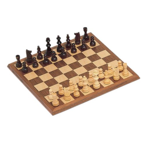 WE Games Chess Set Wood Travel 11.5 Walnut Folding Board Staunton Style