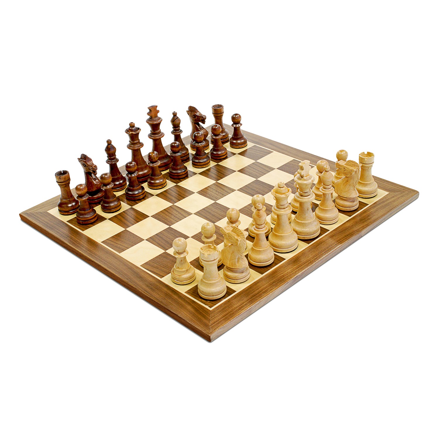 Traditional Staunton Wood Chess Set with a Wooden Board - 15 inch Board  with 3.75 inch King