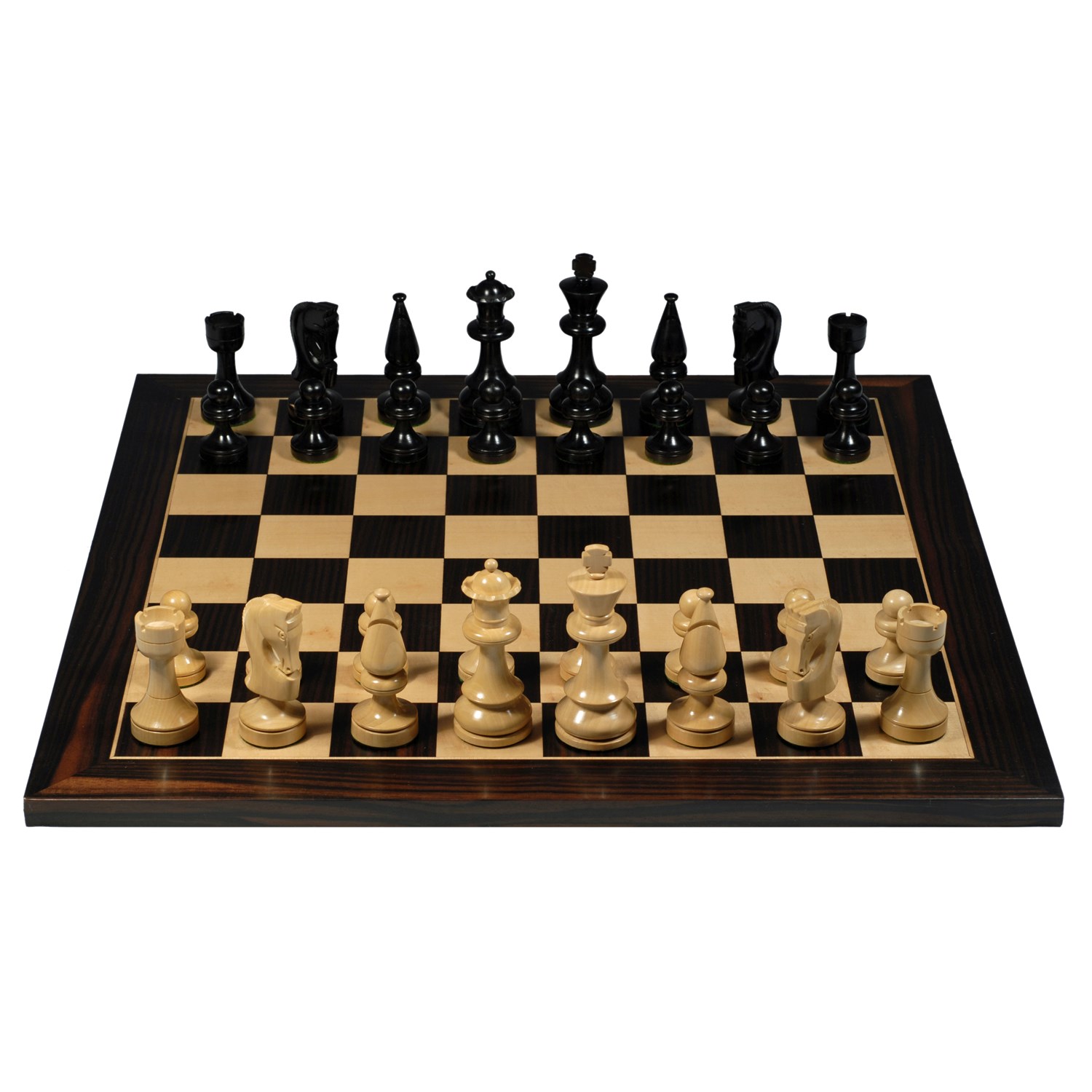 Russian Style Chess Set  U2013 Weighted Pieces  U0026 Black Stained