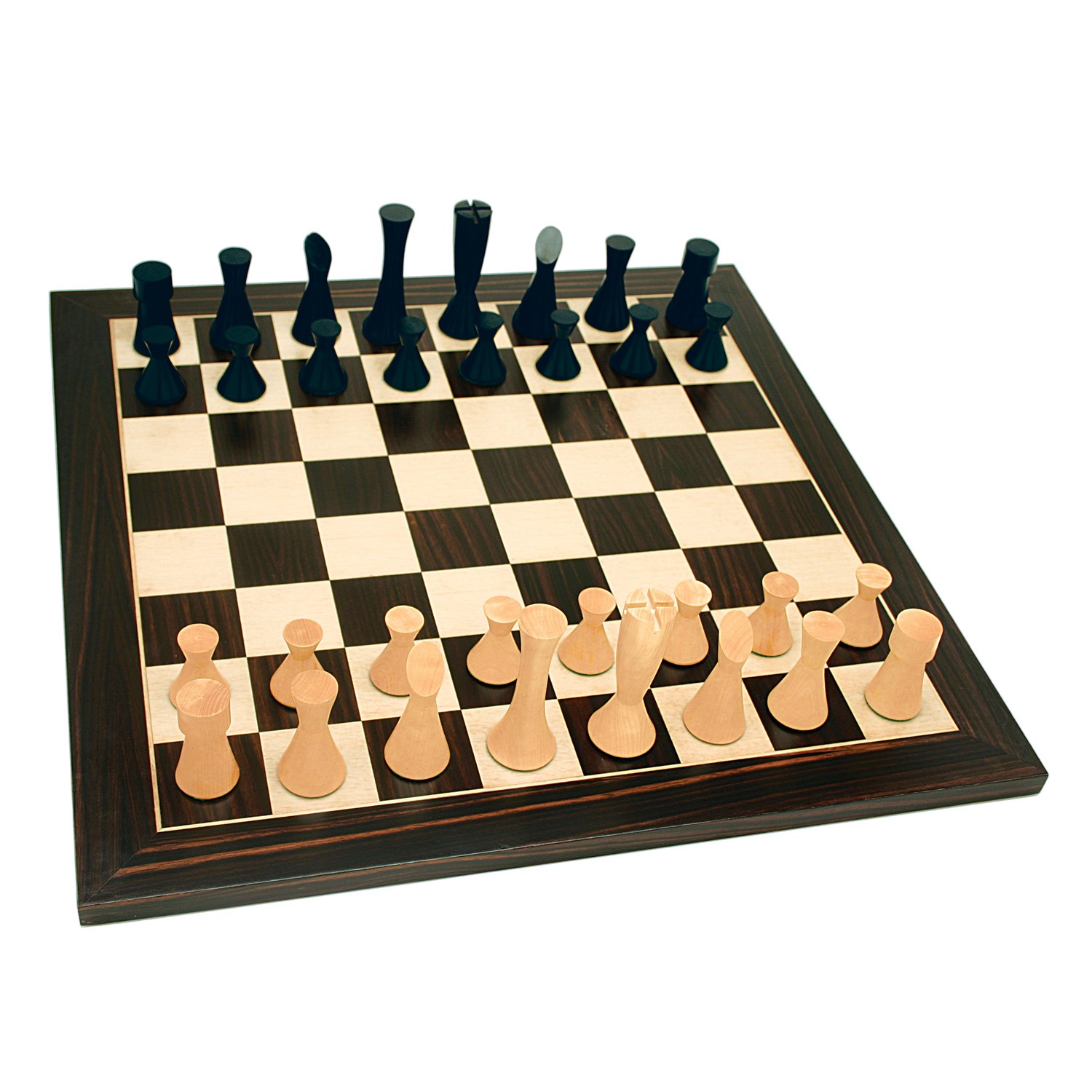 Grand Modern Chess Set - Weighted Pieces & Black Stained ...