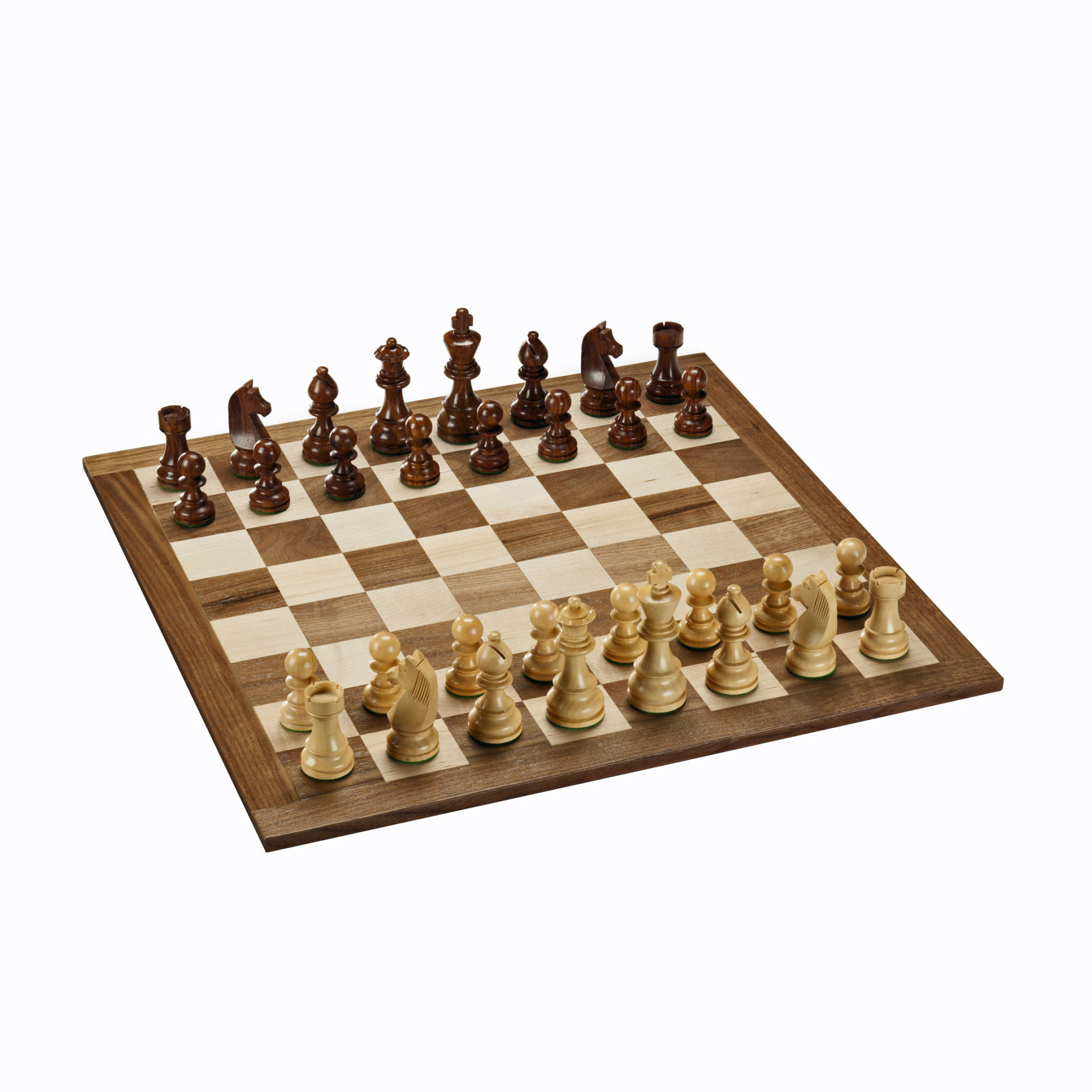 Staunton Chess Set Weighted Pieces And Solid Wood Board 18 In Made In