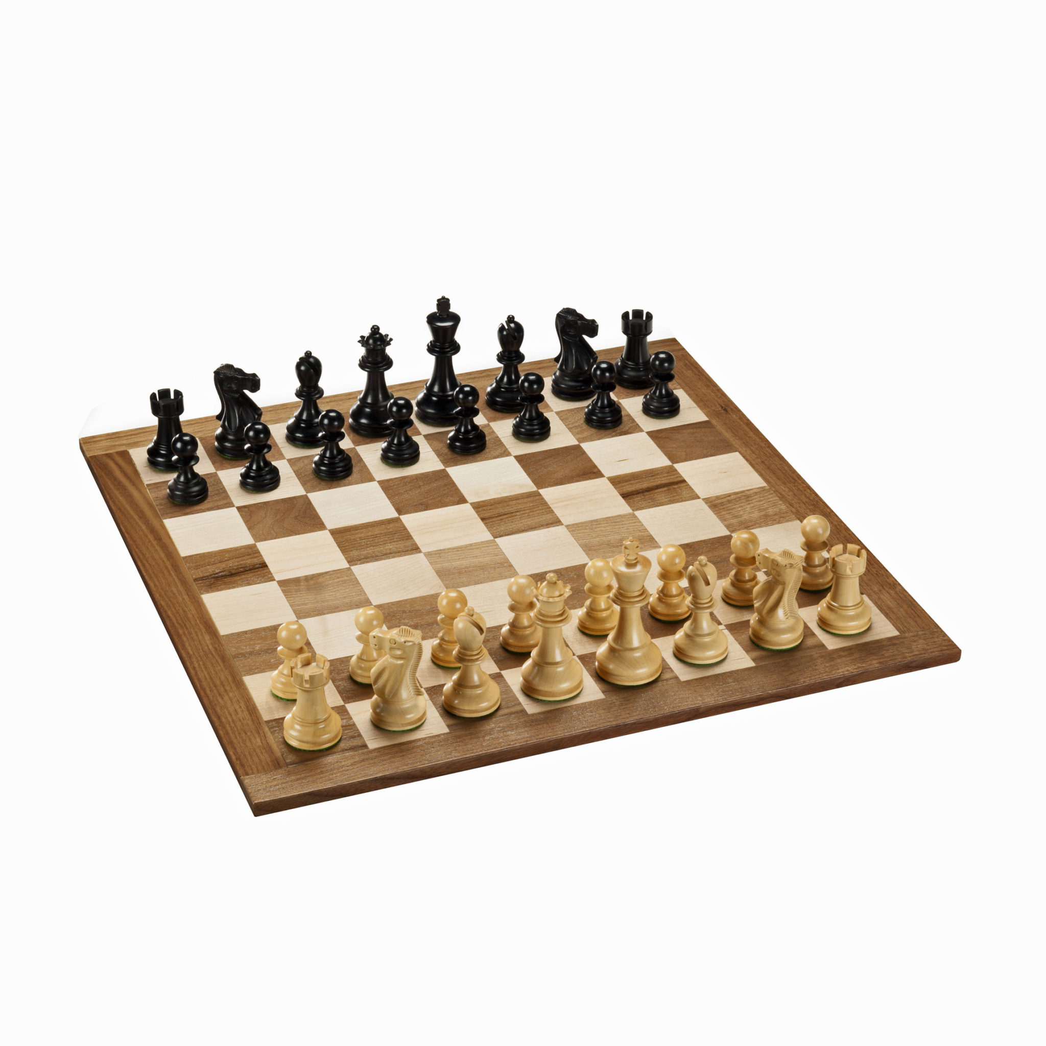 Staunton Chess Set – Black Stained/Natural Weighted Pieces & Solid Wood ...