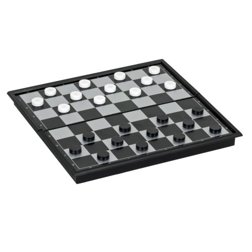 Red/Black WE Games Wood Checkers with Stackable Ridge 