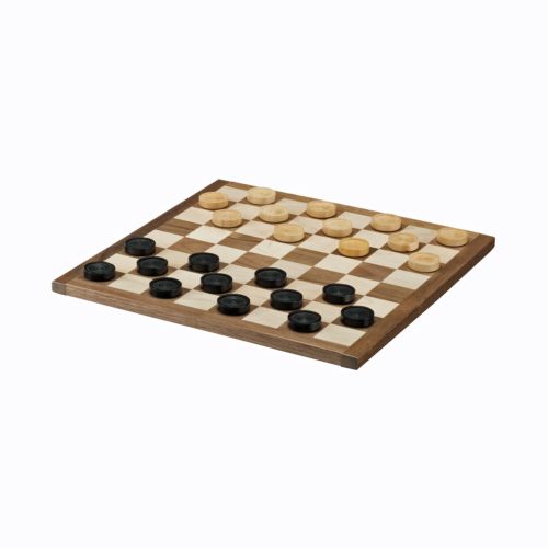 Wood Checkers with Stackable Ridge – Black/Natural – 2 Inches in ...