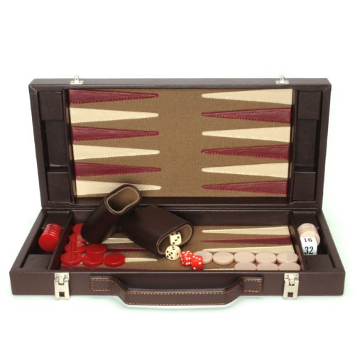 WE Games Map Design Backgammon Set – 18 Inch with Stitched Points