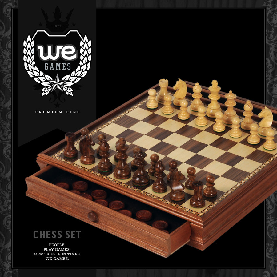 deluxe staunton wood chess and checkers set