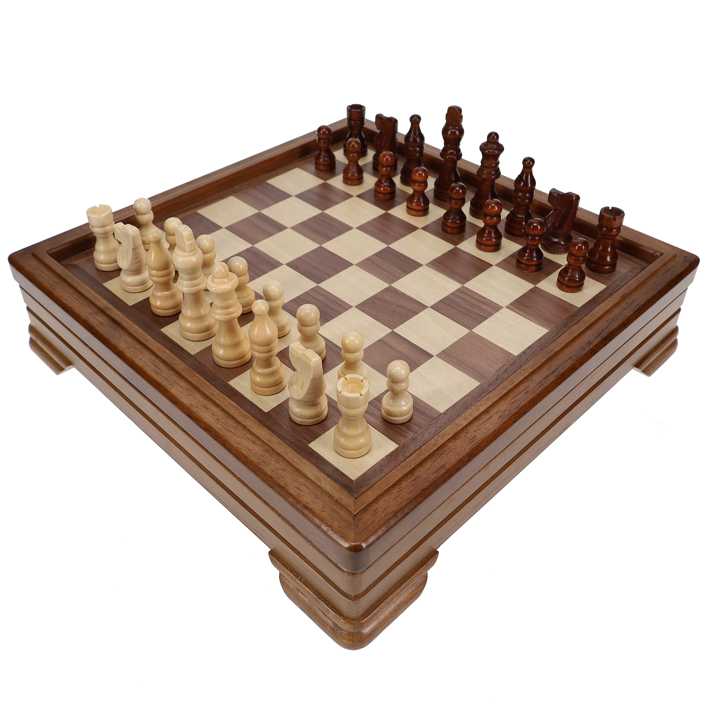 Offelec 9 in 1 Wood Board Classic Games Set Include Chess, Checkers,  Backgammon, Ludo, Nine Men's Morris, Dominoes, Playing Cards, Cribbage, and  Pick