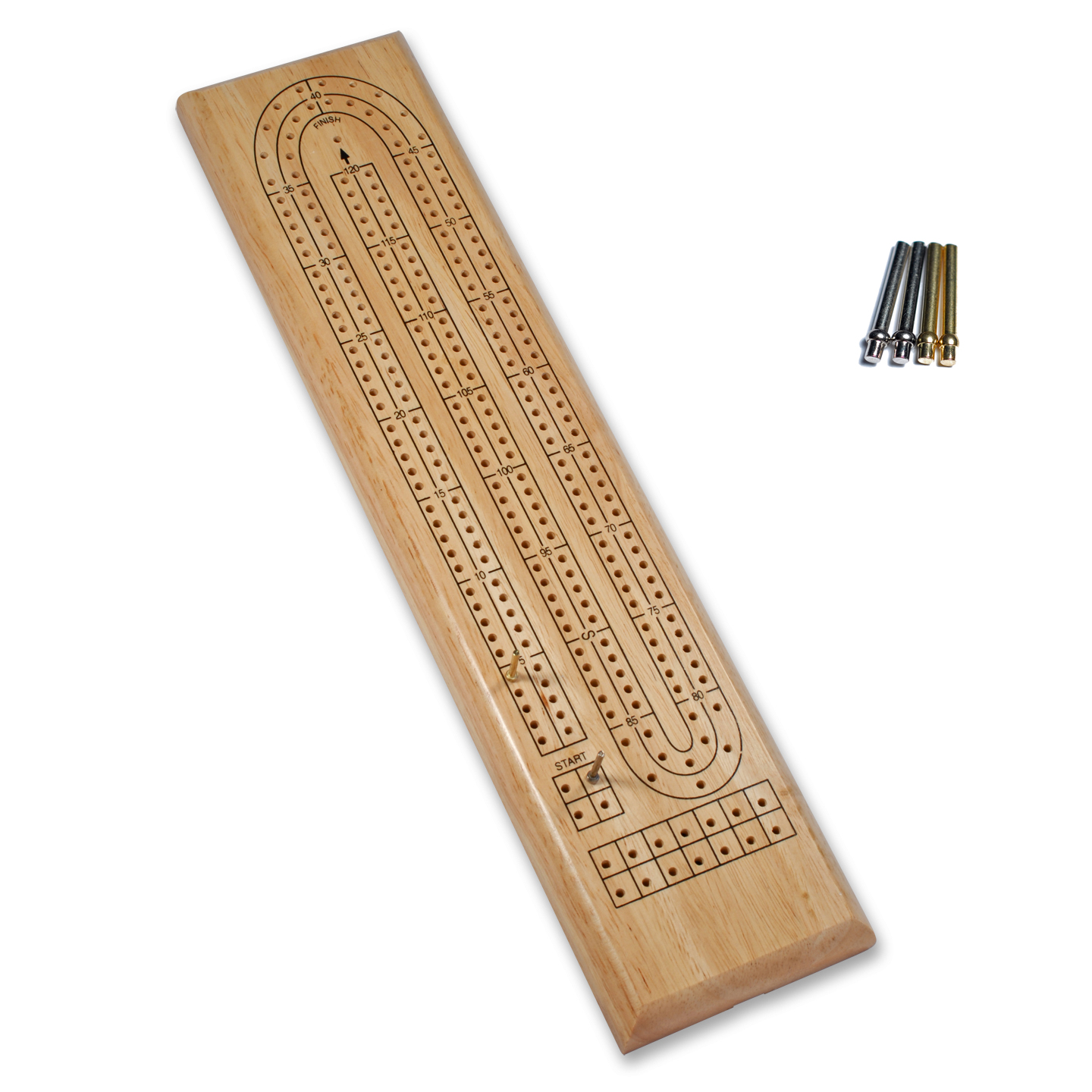 LOT of 4 New wood eagle cribbage board 3 tracks with pegs 