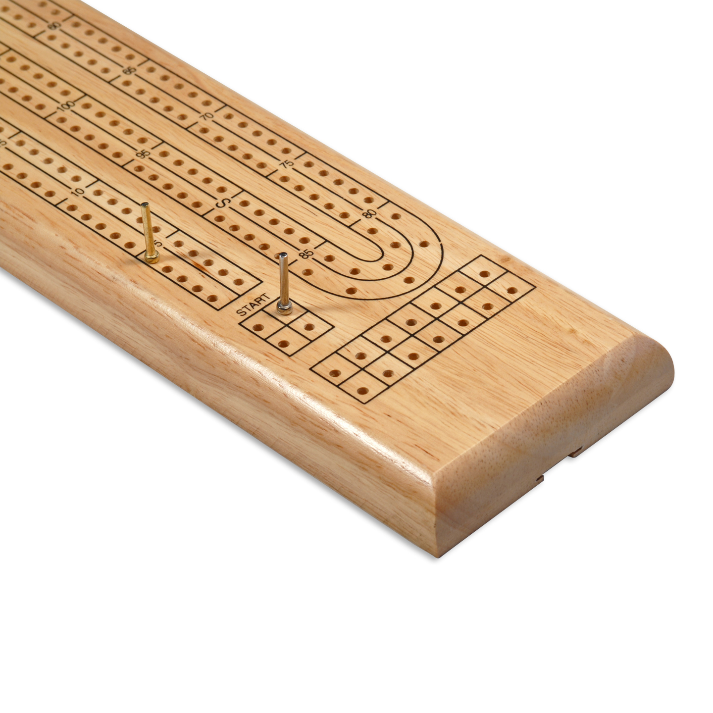 Luxury 3 Track White Topped Wooden Cribbage Board with Drawers 2 Decks and Pegs 