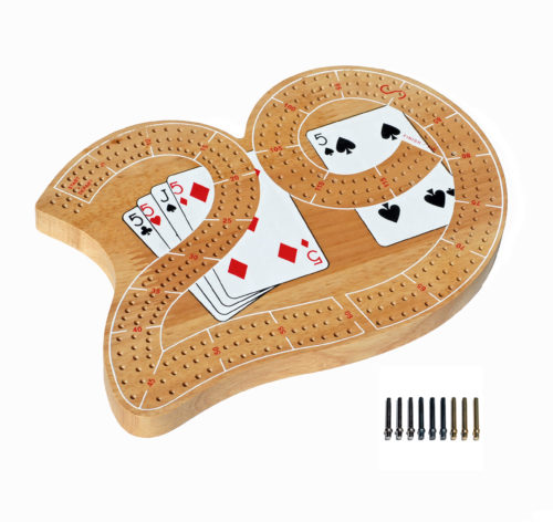 Cabinet Cribbage Set – Solid Wood Continuous 3 Track Board with Easy Grip  Pegs, Cards and Storage Area – Wood Expressions