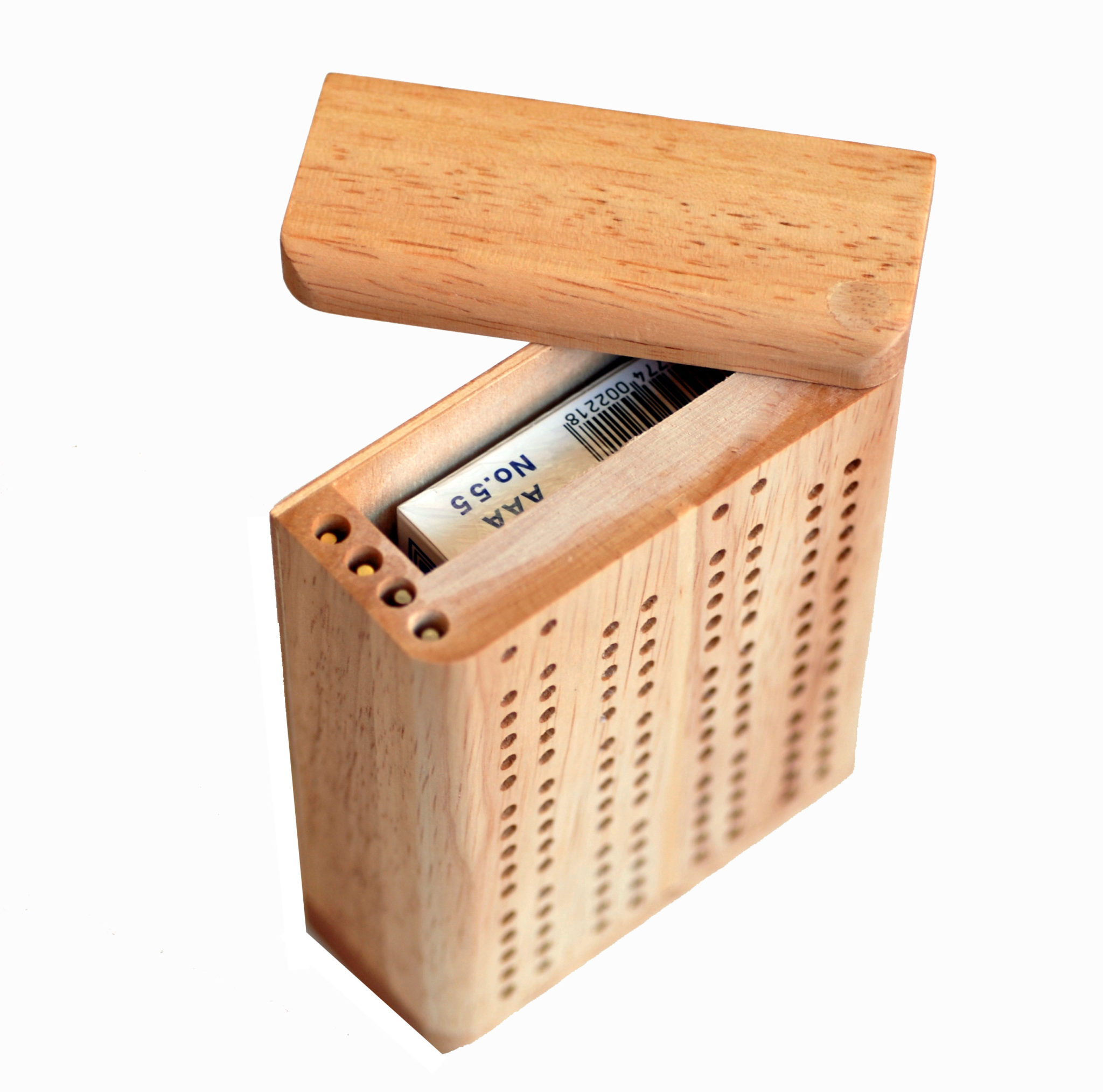 Folding 2 Player Board Wood WE Games Mini Travel Cribbage Bord Metal Pegs 