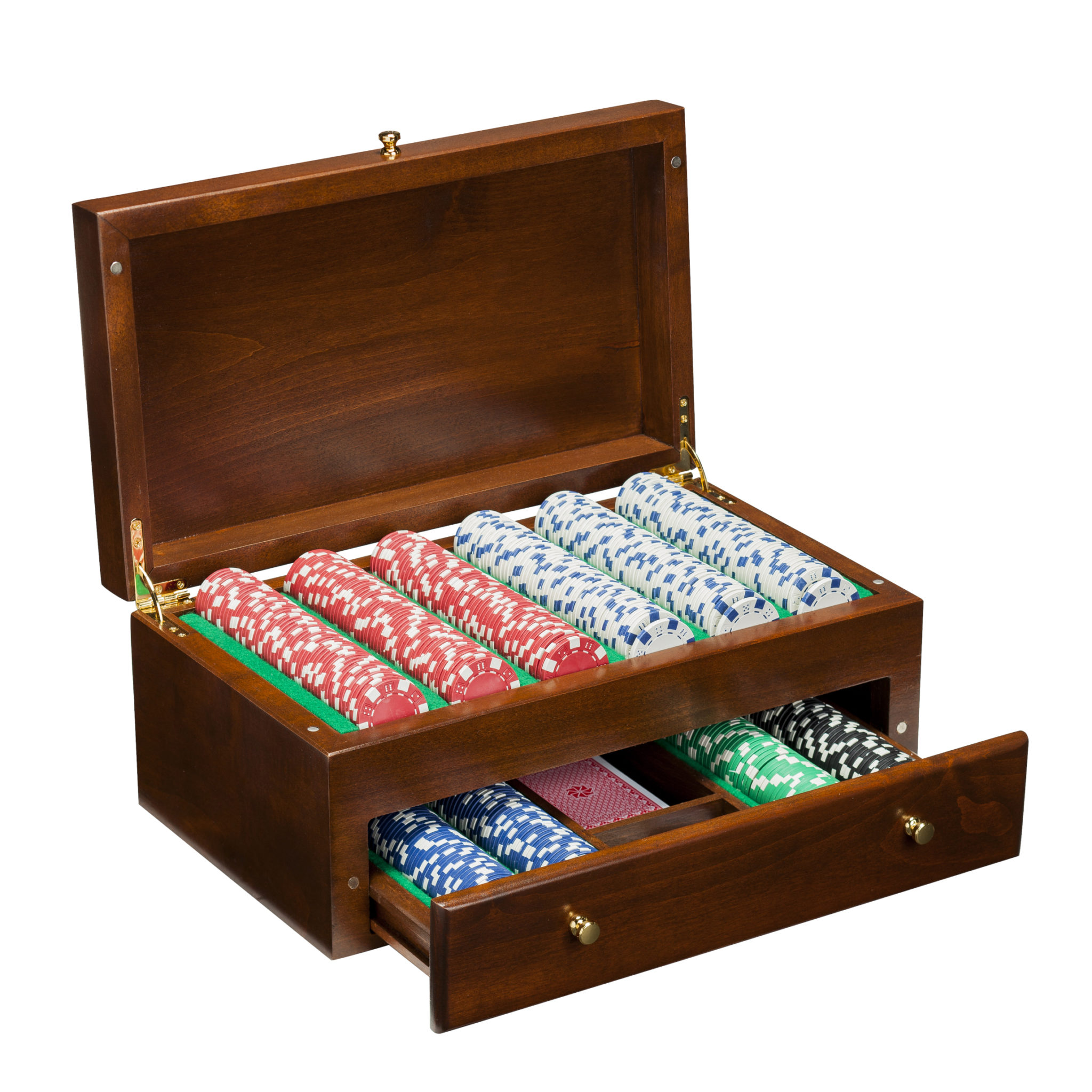 Poker Set In Wooden Case Luxury Edition New