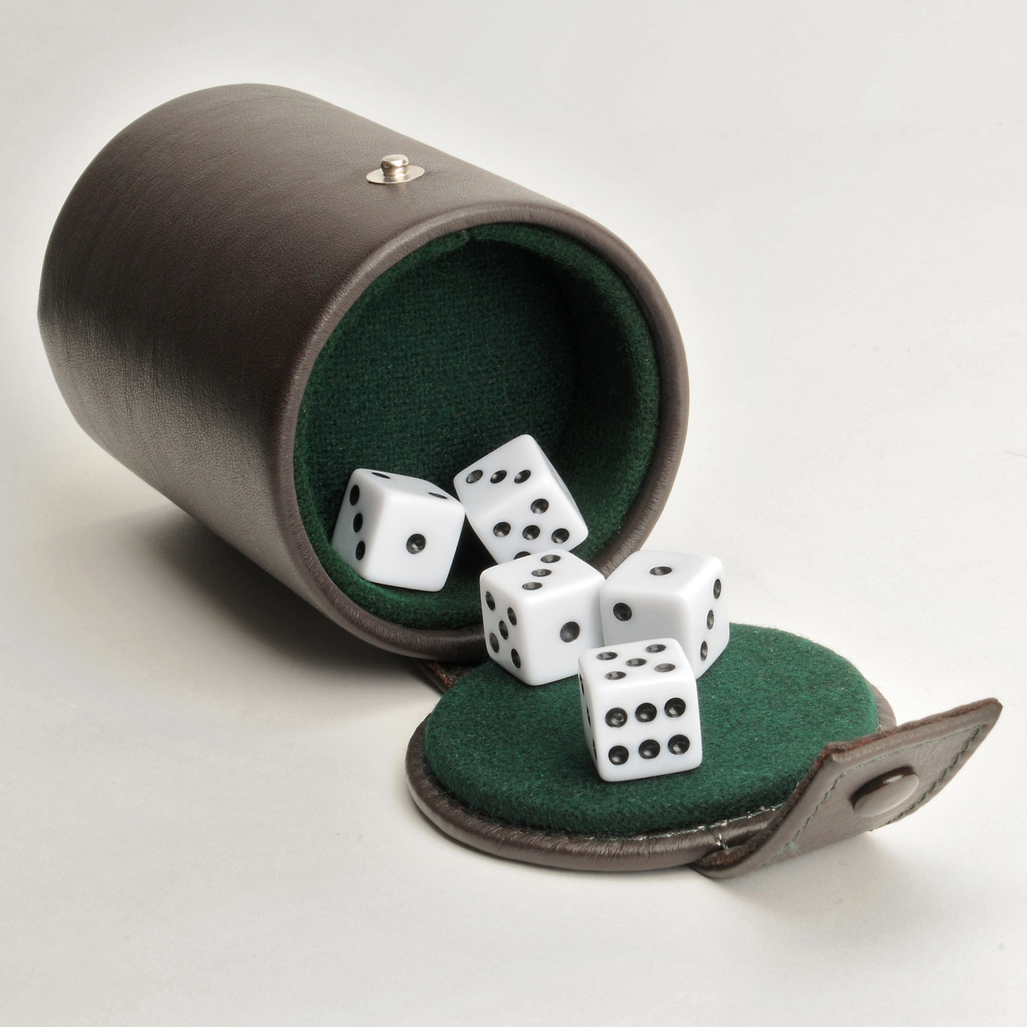 Leather Dice Cup Play Casino Traditional Game Dice Shaker Pencil Container 