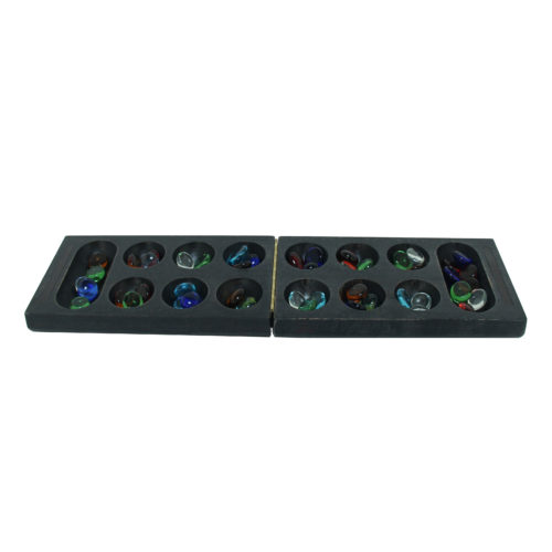 WE Games Coffee Table African Stone Game Mancala - Solid Wood with Walnut  Stain 