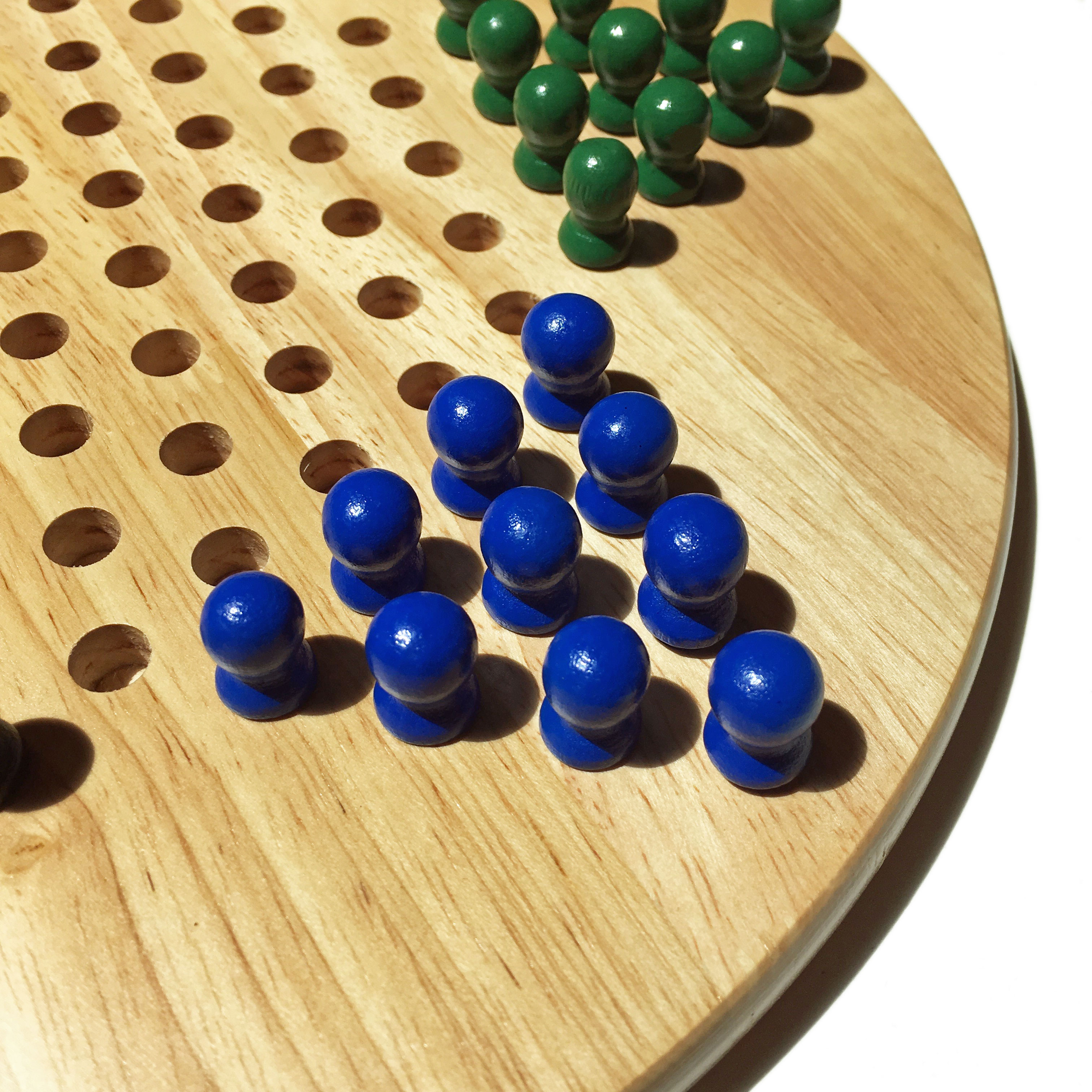 WE Games Solid Wood Chinese Checkers with Wooden Pegs – 11.5 inch 