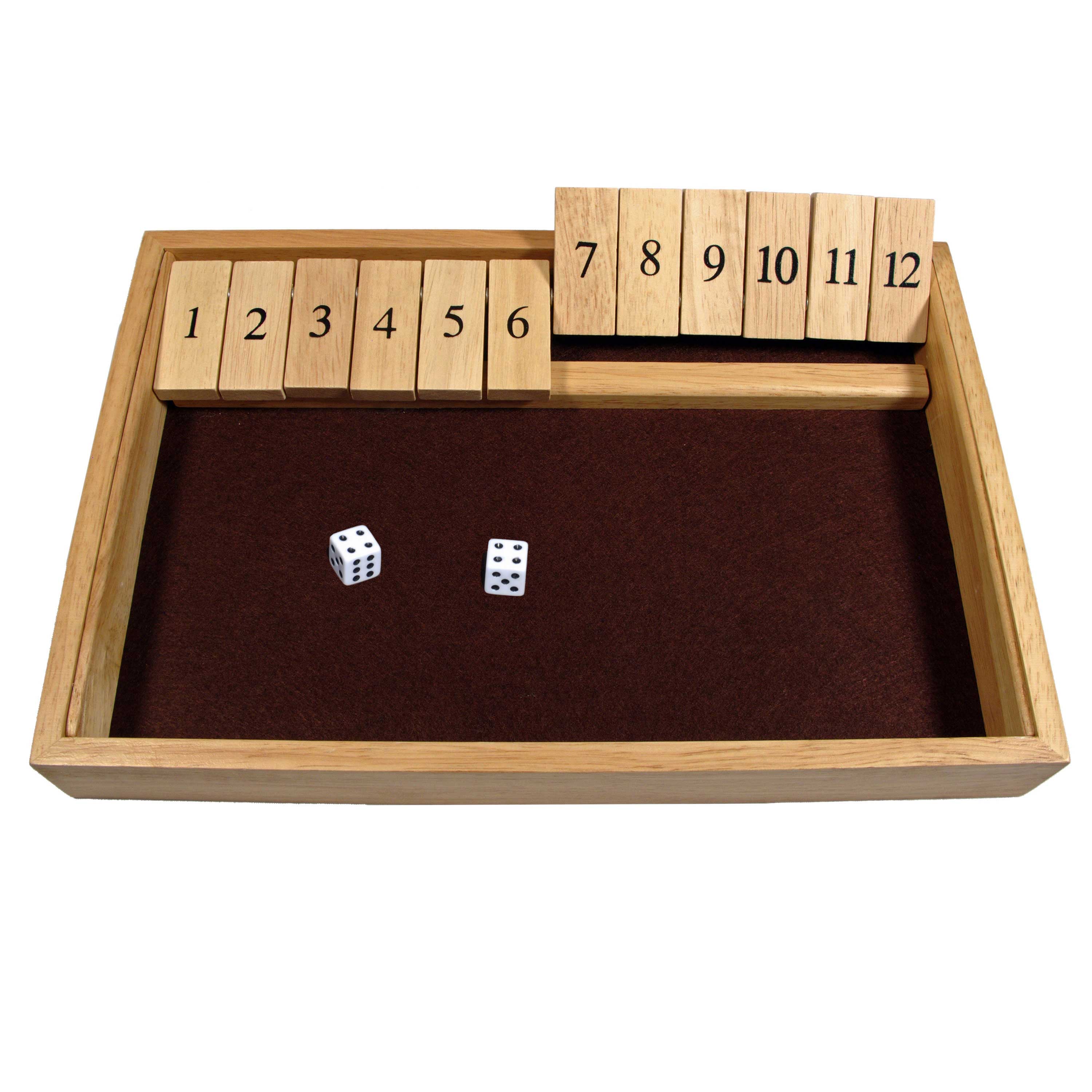 Wooden Board Game Shut the Box Dice Game Traditional Dice Game Math Game ONY 