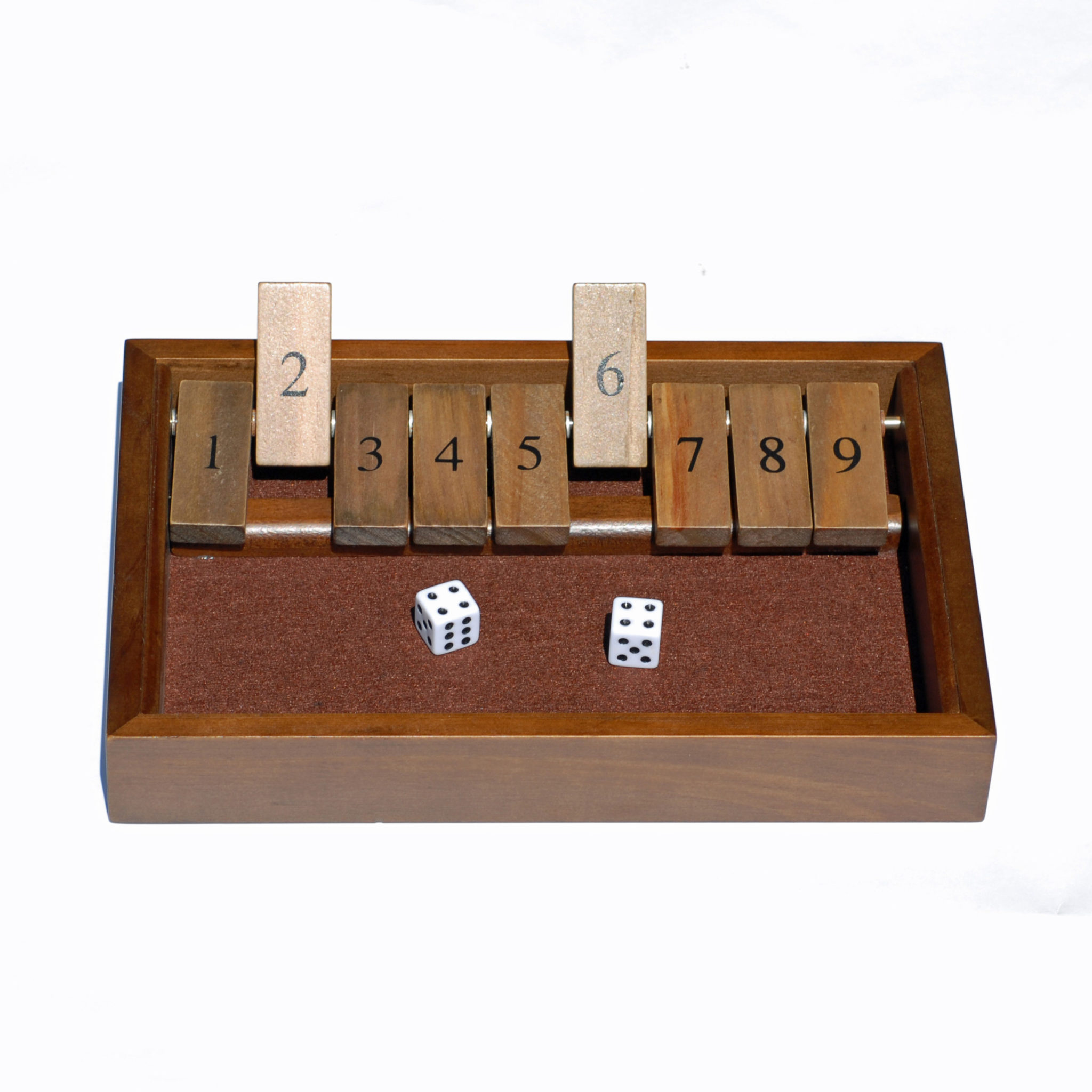 9 Number Shut the Box Board Game Circa Vintage Drinking Pub Dice Wooden Cas·n ZS 