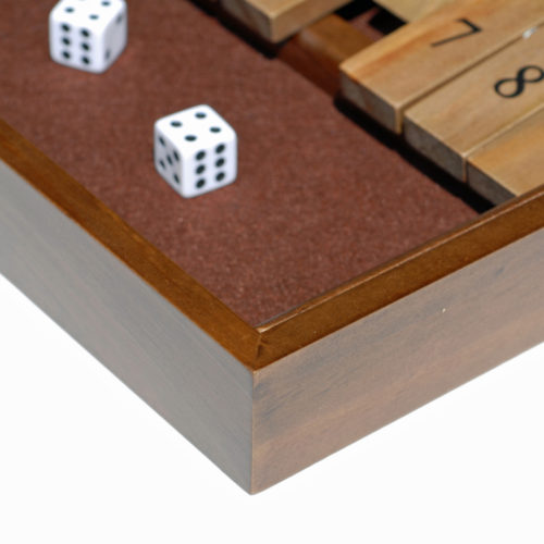 WE Games 4 Player Shut The Box Dice Board Game – Walnut Stained