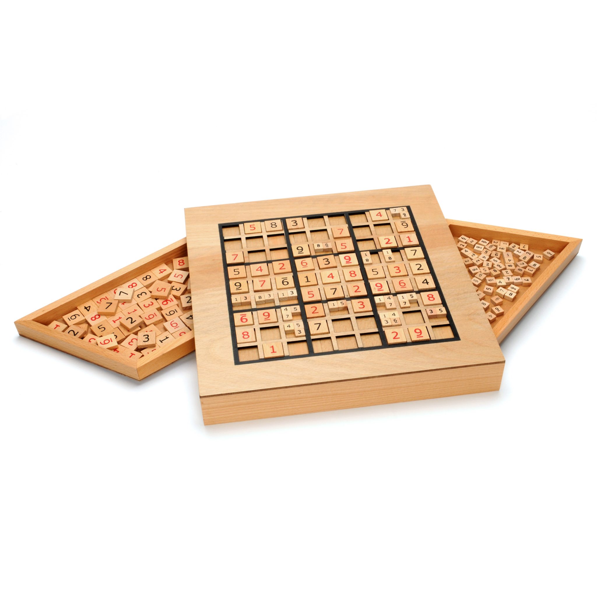 WE Games Deluxe Wood Sudoku with Numbered Tiles and Thinking Tiles