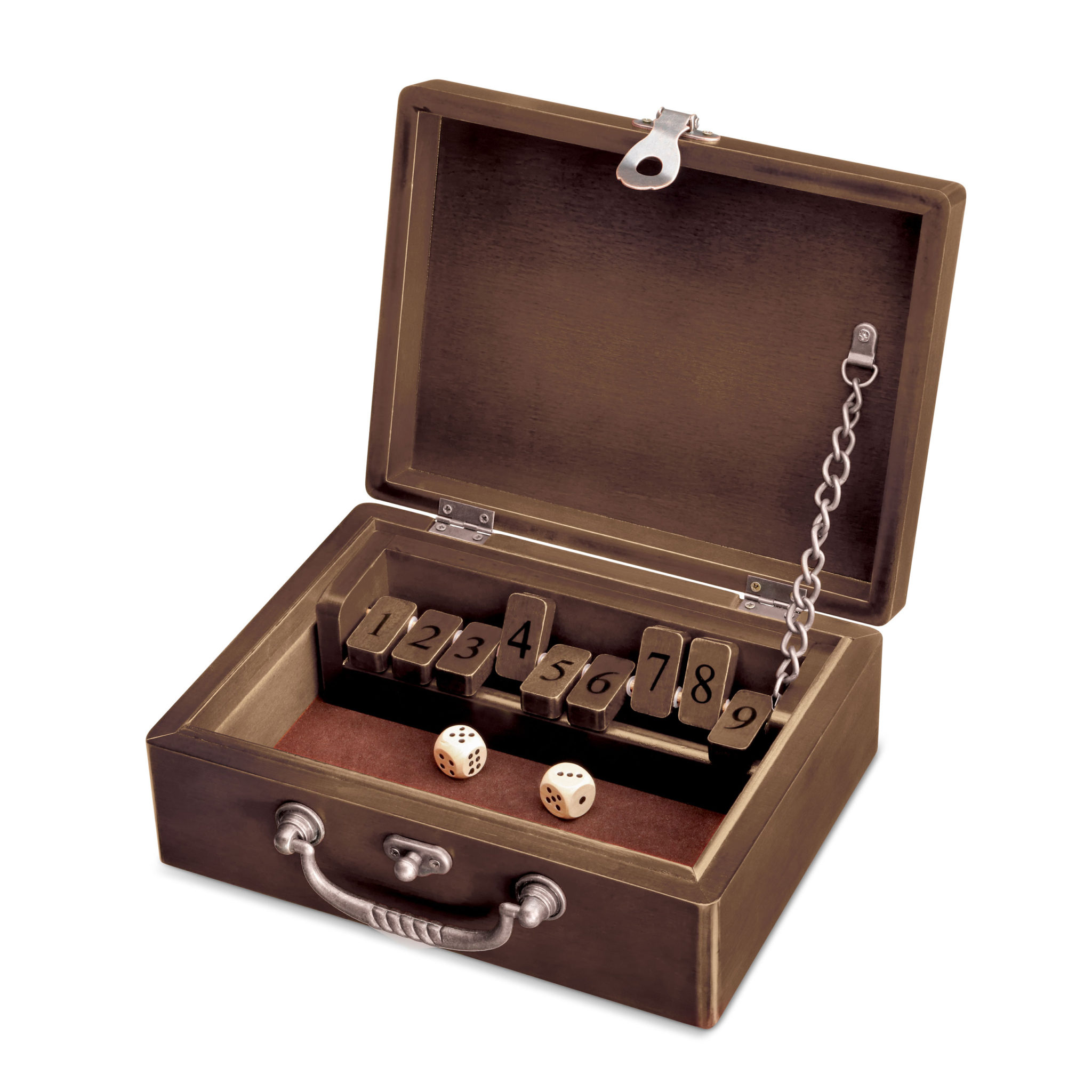 Hey Play 80-HCH-SHUT2 Shut The Box Game-Classic 9 Number Wooden Set with  Dice Included-Old Fashioned