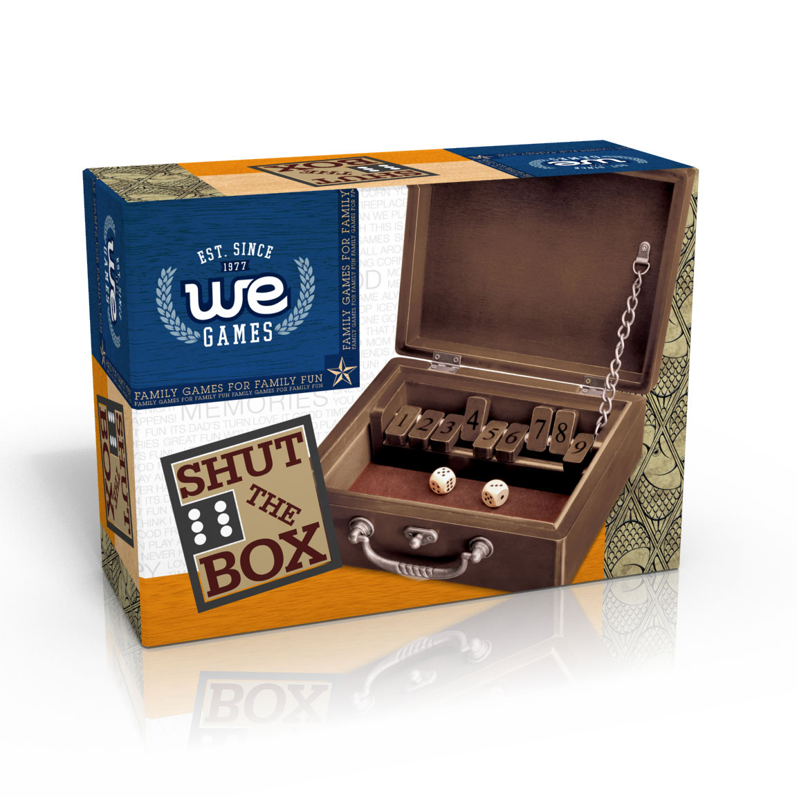 Hey Play 80-HCH-SHUT2 Shut The Box Game-Classic 9 Number Wooden Set with  Dice Included-Old Fashioned