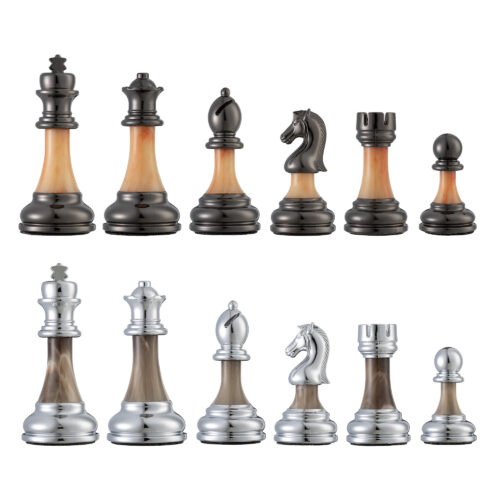 bobby fischer metal acrylic chess pieces