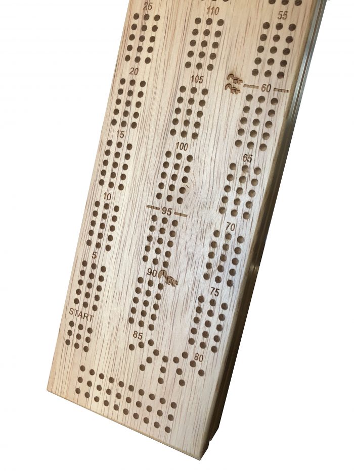 Cabinet Cribbage Set With Skunks Solid Wood Continuous 3 Track