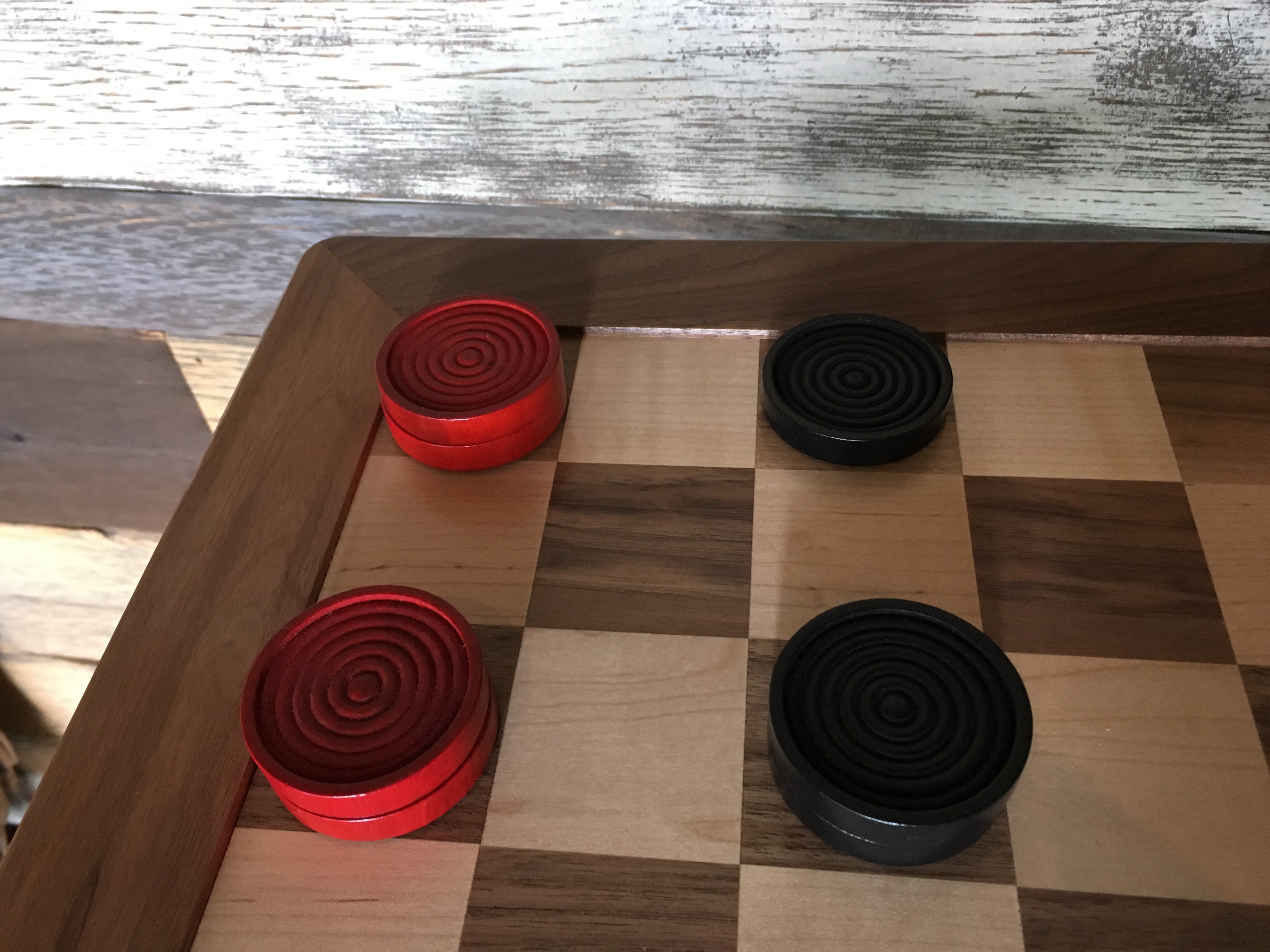 Red/Black WE Games Wood Checkers with Stackable Ridge 