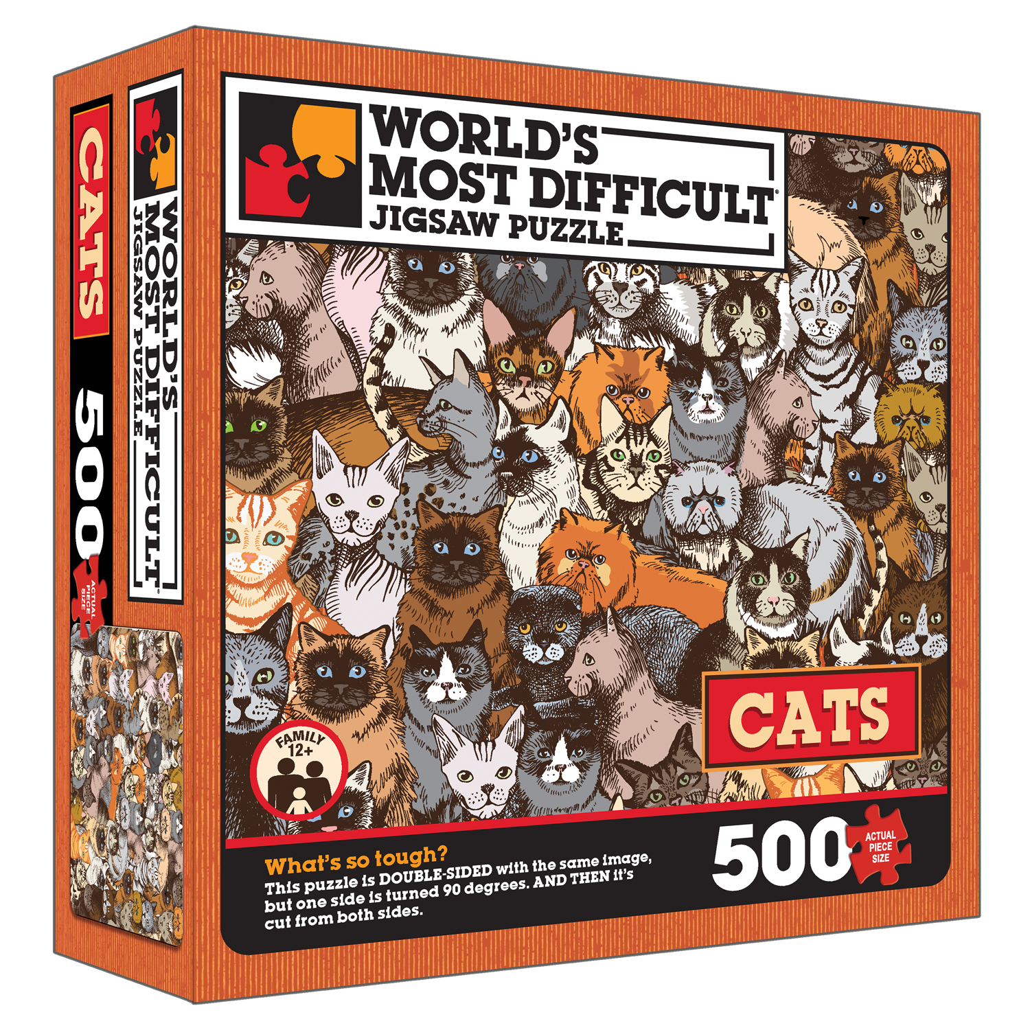 Cat puzzle world's most difficult jigsaw puzzle double sided