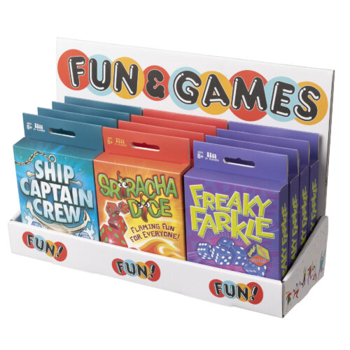 assorted dice games pack of 12. Multiple card games for a good price.