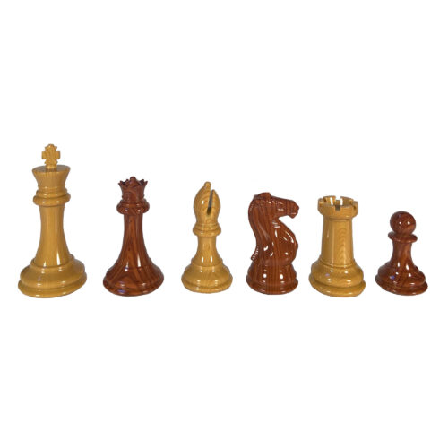wood grain spruce-tek chess pieces. Light brown dark brown chess pieces. Chess pieces in front of white background