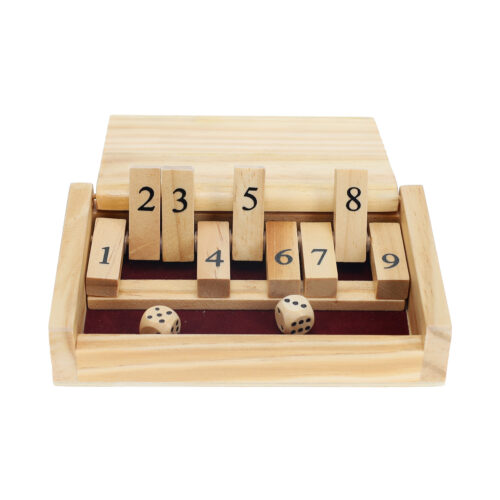 AMEROUS Shut The Box Dice Table Math Game Wood