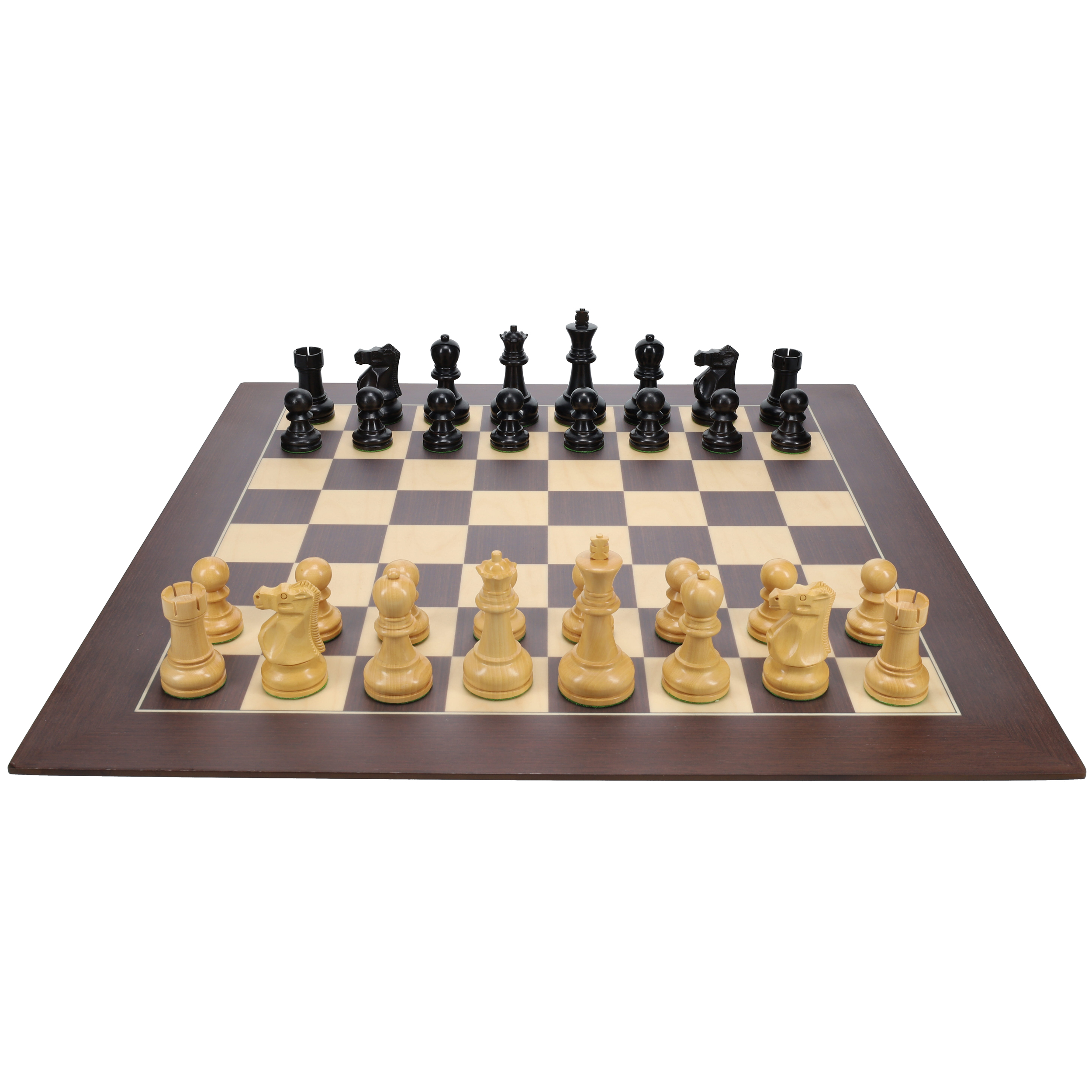 WE Games Traditional Staunton Wood Chess Set with a Wooden Board – 15 inch  Board with 3.75 inch King