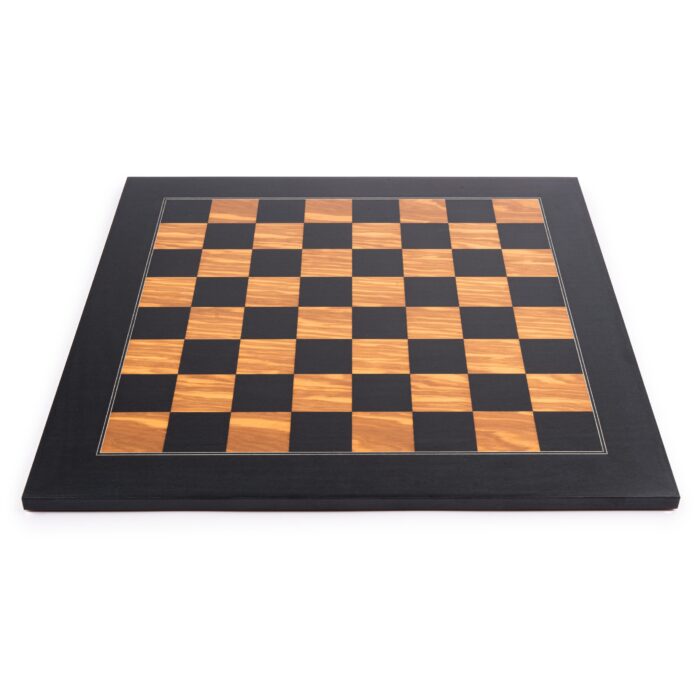 Deluxe Black & Olive Wood Chess Board - Handmade in Spain, 22 in.