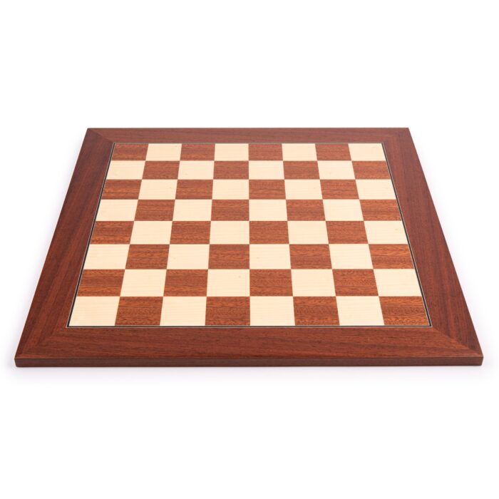 Deluxe Mahogany Wood Chess Board - Handmade in Spain, 22 in.